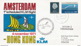 Netherlands Pays Bas Spec Cover 1st Scheduled KLM Flight 04.11.1971 Hong Kong - Otros & Sin Clasificación
