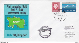 Netherlands Pays Bas Spec Cover 1 Flight Amsterdam -Jersey NLM City Hopper 1980 - Autres & Non Classés