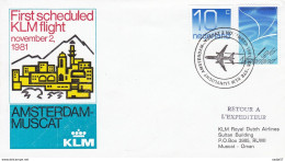 Netherlands Pays Bas Spec Cover 1 Flight Amsterdam -Muscat 02.11.1981 - Otros & Sin Clasificación