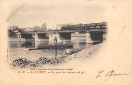 Asnières Sur Seine       92        Le Pont De Chemin De Fer.   Train   . N° 49    (voir Scan) - Asnieres Sur Seine