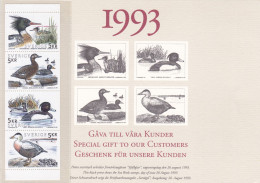 Jahresgabe Der Schwedischen Post 1993 Mit MiNr. 1789/92 Postfrisch Und Schwarzdruck - Storia Postale