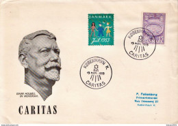 Postal History Cover: Denmark Cover With Caritas Cancel From 1953 - Covers & Documents