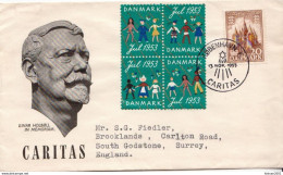 Postal History Cover: Denmark Cover With Caritas Cancel From 1953 - Brieven En Documenten