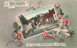 62 - PAS DE CALAIS - HOUDAIN - Carte Fantaisie Ancienne "je Vous Envoie Ces Fleurs" - 10499 - Houdain