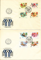 Hungary FDC 25-5-1978 World Cup Soccer Football Argentina 1978 Complete Set Of 8 On 2 Covers With Cachet - FDC