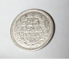 PAYS-BAS WILHELMINA SUPERBE 25 CENTS 1928 ZILVER/ARGENT/SILVER/SILBER/PLATA/ARGENTO COTES : 4€-7€-20€-45€ - 25 Cent