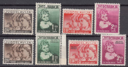 Yugoslavia Kingdom 1938 Mi#350-353 And Mi#366-369 Mint Hinged - Unused Stamps