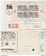 Postal History Cover: Czechoslovakia R Cover With SS And Entry Ticket - Esposizioni Filateliche