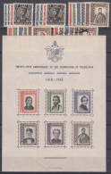 Yugoslavia Kingdom King In Exile, London Issue 1943 Mi#441-450 Complete Including Block, Mint Never Hinged - Ongebruikt