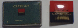Lot De 2 Pin's Societe Generale. Carte Kit BANQUE Logo Petit Modèle - Banques
