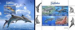 Guinea Bissau 2020, Animals, Dolphins, 4val +BF - Dauphins