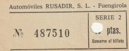 Ticket Billet Billet -- Automóviles RUSADIR, S.L. - Fuengirola - Malaga - Europa