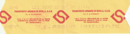 Ticket Billet Billet -- Transportes Urbanos De Sevilla, S.A.M. - Bus - Europe