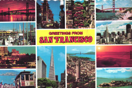 SAN FRANCISCO, MULTIPLE VIEWS, BRIDGE, TRAM, ARCHITECTURE, PORT, BOATS, SKYLINE, SUNSET, UNITED STATES - San Francisco