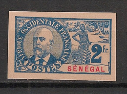 SENEGAL - 1906 - N°YT. 45a - Ballay 2f - Non Dentelé / Imperf. - Neuf (*) / MNG - Neufs