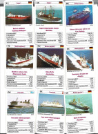 NAVIRES - Cargo, Paquebot, Car-ferry, Bateaux Tous Pays - 3 Cartes, Fiche Technique - Jeu Altenburg Stuttgart 1979 - Autres & Non Classés