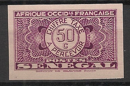 SENEGAL - 1935 - Taxe TT N°YT. 27a - 50c Lilas - VARIETE Non Dentelé / Imperf. - Neuf Luxe ** / MNH / Postfrisch - Timbres-taxe