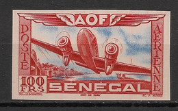 SENEGAL - 1942 - PA N°YT. 30 - 100f Rouge - VARIETE Non Dentelé / Imperf. - Neuf  Luxe ** / MNH / Postfrisch - Poste Aérienne