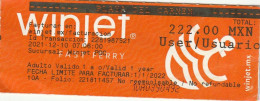 Ticket Billet Billet -- Mexico - Playa Del Carmen - 2021 - Wereld