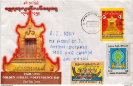 Postal History Cover: Myanmar Cover With Multiple Stamps - Myanmar (Burma 1948-...)