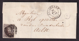 166/40 -- Enveloppe TP Médaillon Barres 109 SOTTEGHEM 1859 Vers ALOST - Boite Rurale F (non Repérée Dans Porignon) - Poste Rurale