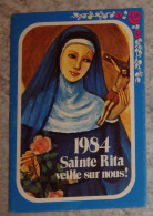 Petit Calendrier Poche Livret 1984 Sainte Rita - 12 Pages - Petit Format : 1981-90