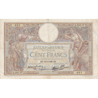 France, 100 Francs, Luc Olivier Merson, 1938, Q.59117, TB, Fayette:25.18, KM:86b - 100 F 1908-1939 ''Luc Olivier Merson''