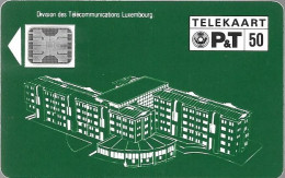 CARTE-PUCE-LUXEMBOURG-50U-X--SC5-Trou 6-11/1990- R°Vert-Mat-V° Pe 23841-Utilisé-TBE - Lussemburgo