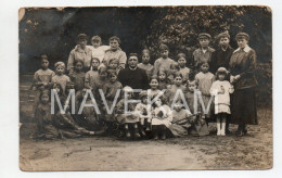 Cpa Photo  " Groupe Dans Le Parc De La Villa Reine Elisabeth OSSENDRECHT 1917 - Saluti Da.../ Gruss Aus...