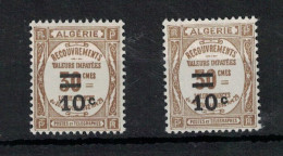 TAXE N°2 NEUF**MNH + N°2 (*) SG, COTE 16,50€, ALGERIE, 1926/32. - Segnatasse