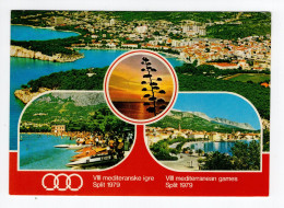 1979. YUGOSLAVIA,CROATIA,MAKARSKA,SPLIT 1979 MEDITERRANEAN GAMES,POSTCARD,USED TO BELGRADE - Yougoslavie