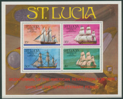 St. Lucia 1976 200 Jahre USA Segelschiffe Block 8 Postfrisch (C21979) - St.Lucia (...-1978)