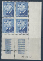 MONACO N° 1614 Neufs ** (MNH) Bloc De Quatre COIN DATE Du 28/9/87 Voir Description - Nuevos