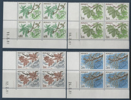 MONACO PREOBLITERES N° 70 à 73 Neufs ** (MNH) Blocs De Quatre + COINS DATES QUATRE SAISONS TB - Preobliterati