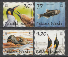 2014 Falkland Islands Wildlife Penguins Seals Fish Complete Set Of 4 MNH - Falklandeilanden