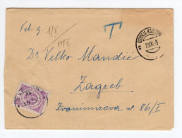 1945. YUGOSLAVIA,SLOVENIA,GORNJA RADGONA,NO STAMP COVER,POSTAGE DUE IN ZAGREB - Postage Due