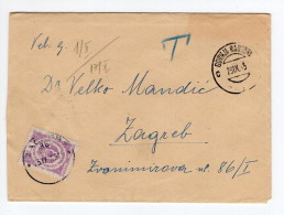 1945. YUGOSLAVIA,SLOVENIA,GORNJA RADGONA,NO STAMP COVER,POSTAGE DUE IN ZAGREB - Segnatasse