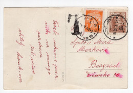 1948. YUGOSLAVIA,SLOVENIA,LJUBLJANA TO BELGRADE,T,1 DIN. POSTAGE DUE IN BELGRADE,POSTCARD,USED - Yougoslavie