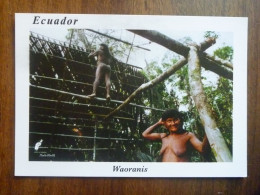 CPSM Non écrite - INDIENNE INDIENNES ECUADOR EQUATEUR AMAZONIE INDIA INDIAS WAORANIS NUDE NUE SEINS NUS - Ecuador