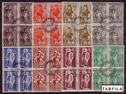 BULGARIA - 1946 - 1947 - Assistance A L'enfance ( Secours D'hiver) - Mi 574/81 Used Bl De 4 - Used Stamps