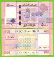 LEBANON 5000 LIVRES 2014 P-91 UNC - Lebanon