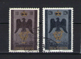 LIECHTENSTEIN  1956  ANNIVERSARIO DELLA SOVRANITA'  DEL PRINCIPATO  UNIF.  313-314  USATA VF - Gebraucht