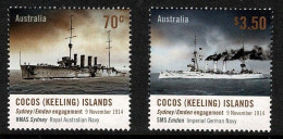 Cocos Islands 2014 HMAS Sydney-Emden Engagement 1914  Set Of 2 MNH - Cocos (Keeling) Islands