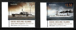 Cocos Islands 2014 HMAS Sydney-Emden Engagement 1914  Marginal Set Of 2 MNH - Cocos (Keeling) Islands
