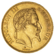 Second-Empire- 100 Francs Napoléon III Tête Laurée 1867 Paris - 100 Francs (oro)