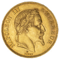 Second-Empire- 100 Francs Napoléon III Tête Laurée 1867 Paris - 100 Francs-or