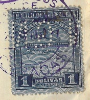 VENEZUELA  - DIRECTION GENERALE DES POSTES CARACAS, TIMBRE DE SERVICE POSTE AERIENNE NUMERO 24 POUR NEW YORK PARIS 1938 - Venezuela