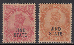 2v MH Jind State. KGV Series, 1924-1927, SG81,82,   British India - Jhind