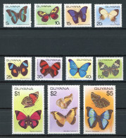 Guyana 542-552 Postfrisch Schmetterlinge #GL634 - Guyana (1966-...)