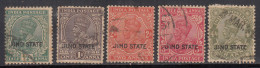 Set Of 5, Used Jind State, KGV Series, 1934  British India - Jhind